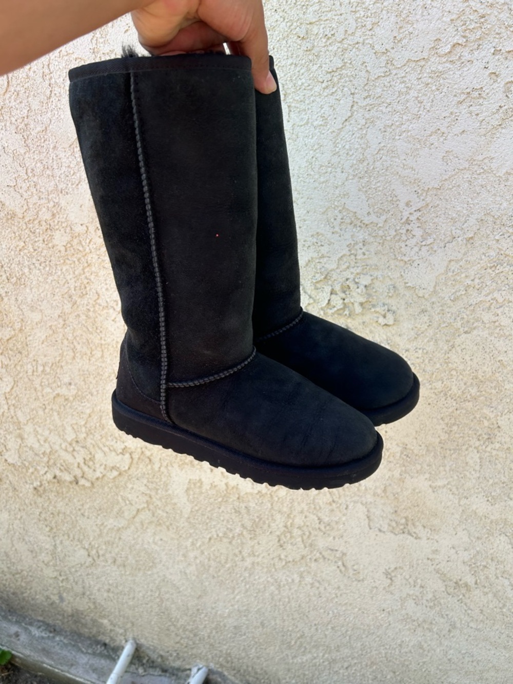 UGG Black Plush-Lined Short Boot